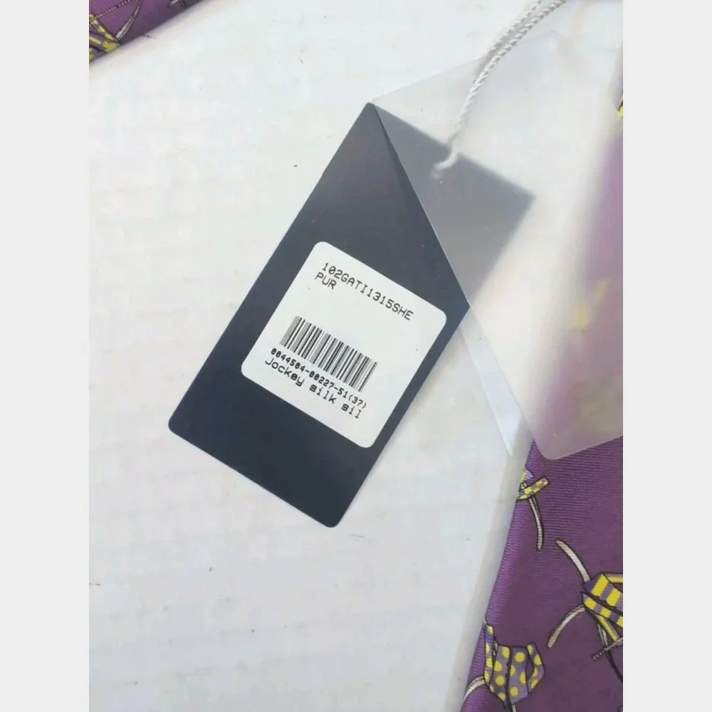 Equistrian Horse Racing Derby HONG KONG JOCKEY CLUB Purple‎ Silk Tie - New
